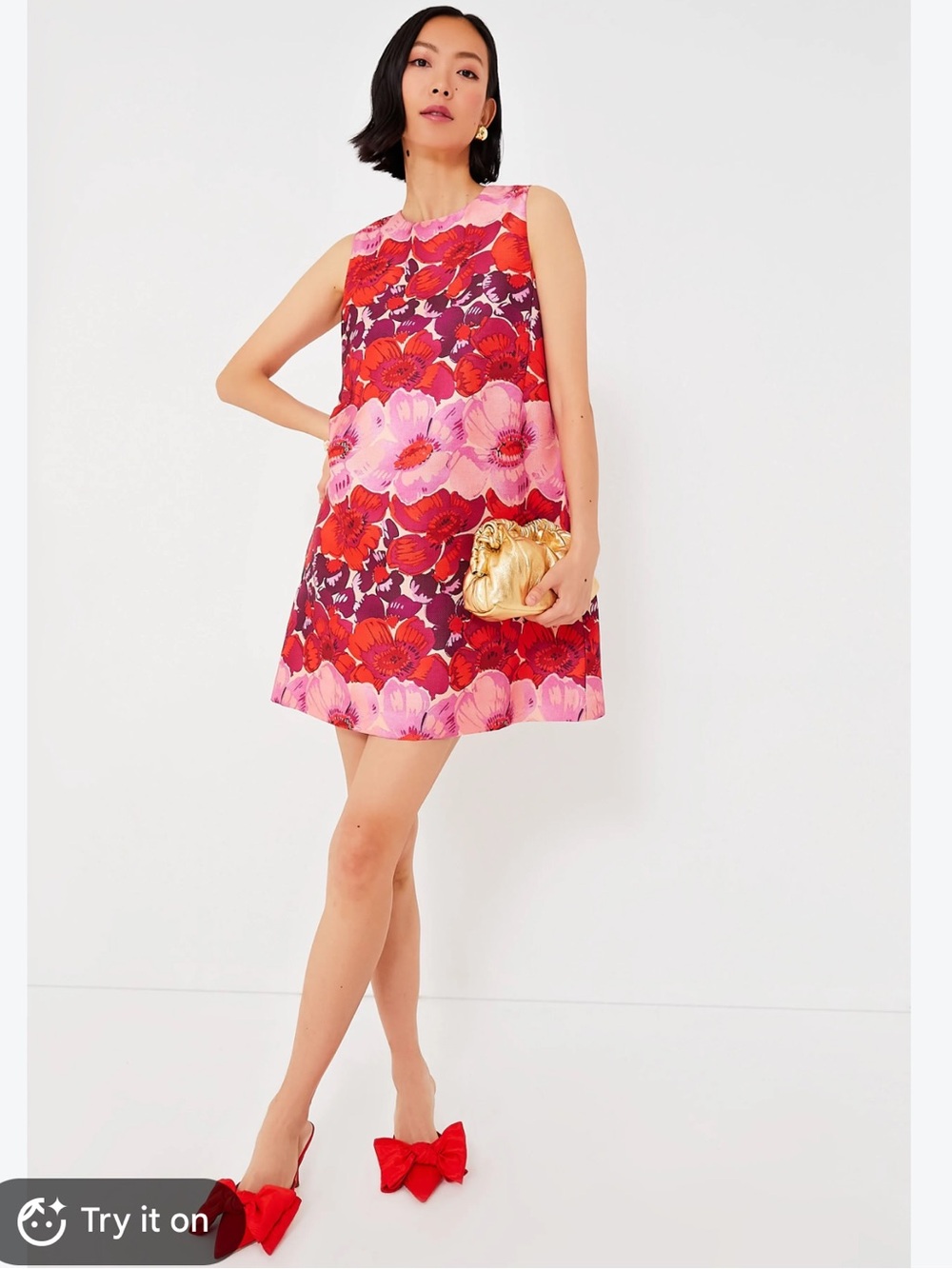 Tuckernuck Pink and Red Floral Mini Dress, Size XL, EUC